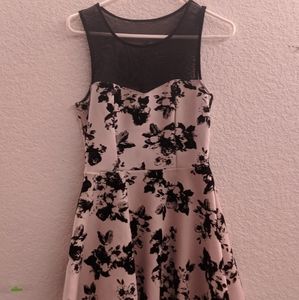 black and white floral dress